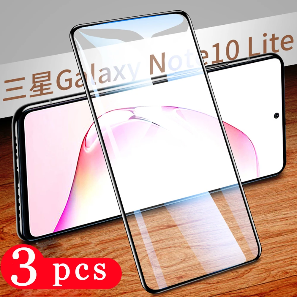 Закаленное стекло с полным покрытием для samsung galaxy note 10 plus pro lite 9 8 3 шт. защитная