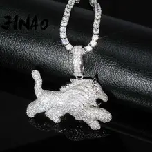 JINAO Новый лед из ювелирных изделий Мода зверь с принтом Лев