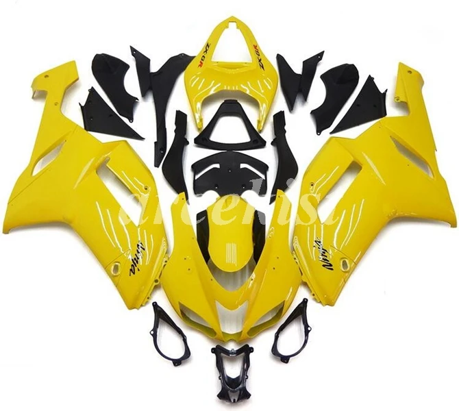 ABS мотоцикл Обтекатели наборы Подходит для Kawasaki Ninja ZX-6R ZX6R 2007 2008 07 08 636 на заказ Зеленый - Цвет: yellow