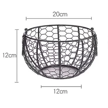 

Snack Egg Storage Basket Fruit Holder Collection Container ​ Iron Black