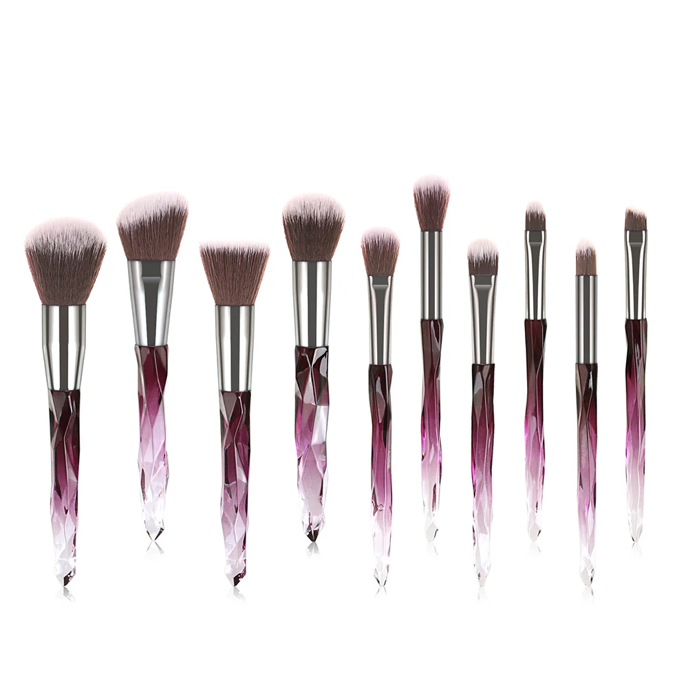 5/10pcs Crystal Makeup Brushes Set Clear Diamond Foundation Powder