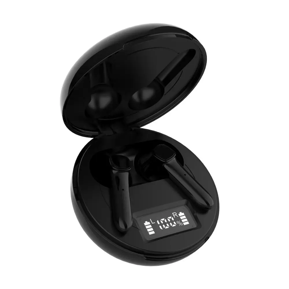 Semi in ear Bluetooth headset 5 0 sports earbud wireless headset with LED digital display true wireless stereo binaural headset