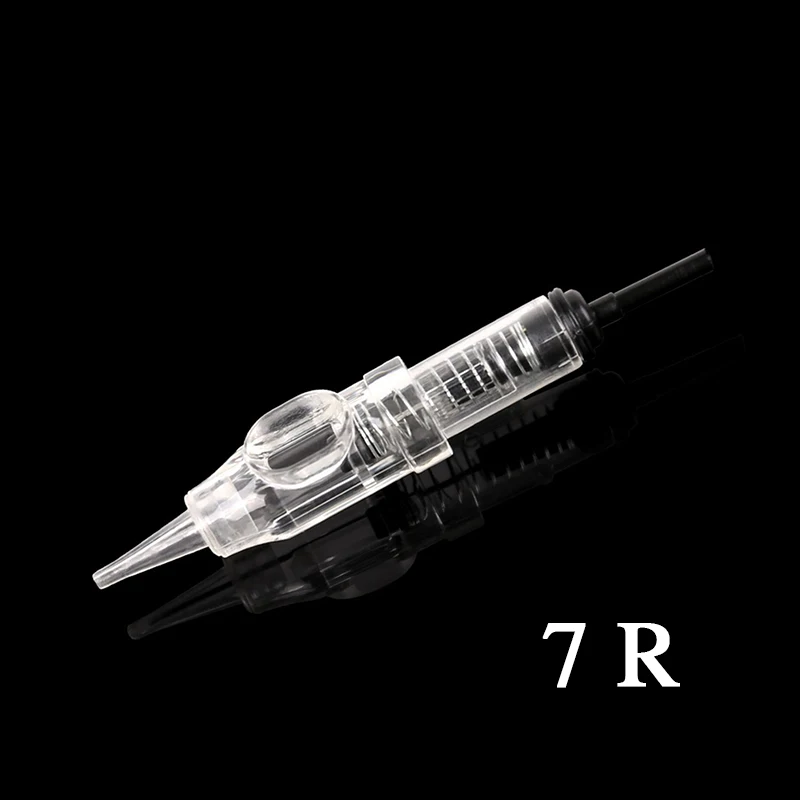 30pcs 7R needles Легко нажмите постоянный макияж машина роторная Татуировка Dermografo с Мощный Тихий Швейцарский двигатель для подводка для глаз, бровей, губ Татуировки Ручка - Цвет: 30pcs 7R needles
