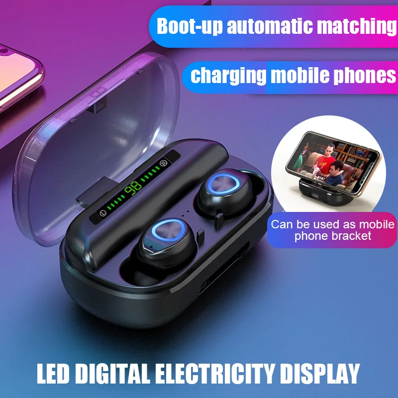 TWS Wireless Earphone Bluetooth 5 0 Earphones Power Display Touch Control Sport Headphones Stereo Earbuds Headset Charging Box