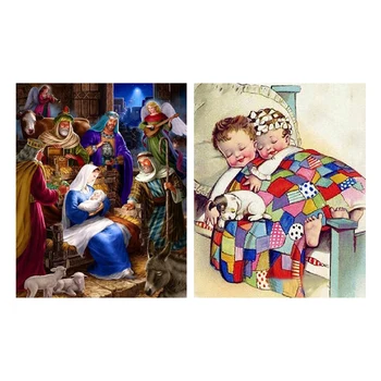 

5D Diy Full Diamond Painting Child Puppy Diamond Mosaic Diamond Square & Jesus Christ Birth Christmas Diamond Pattern