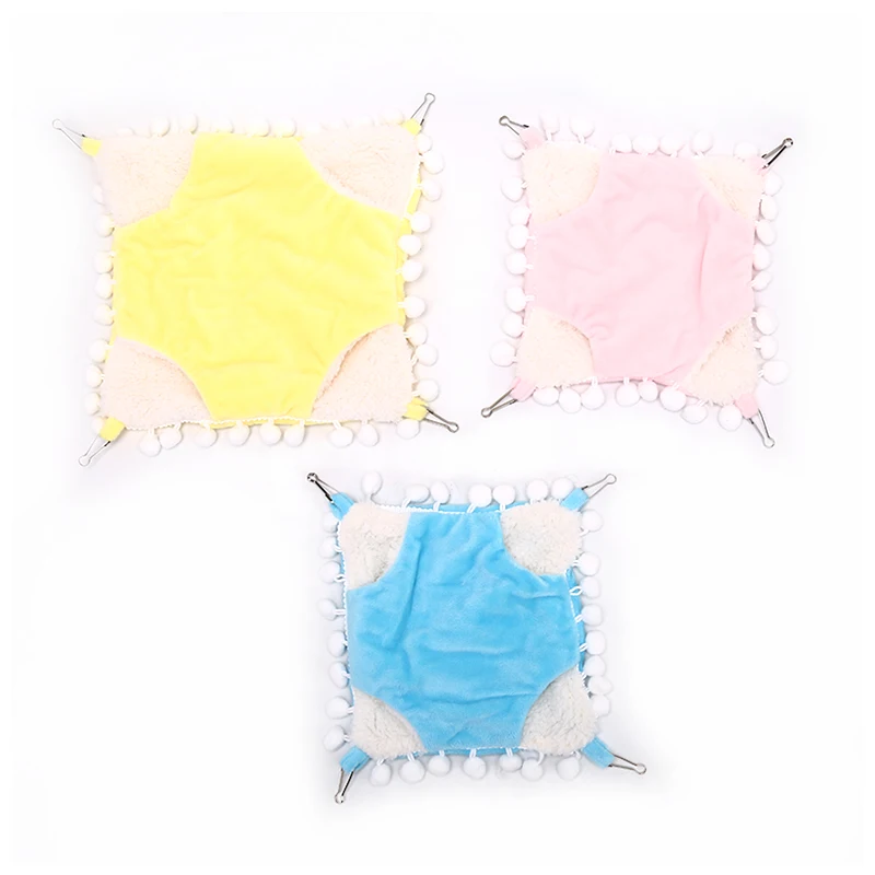 1pc cute mini Chinchilla Hamster Squirrel for Parrot Pocket Hammock Bird Sleeping Pocket Nest Double Hammock with Interlayer