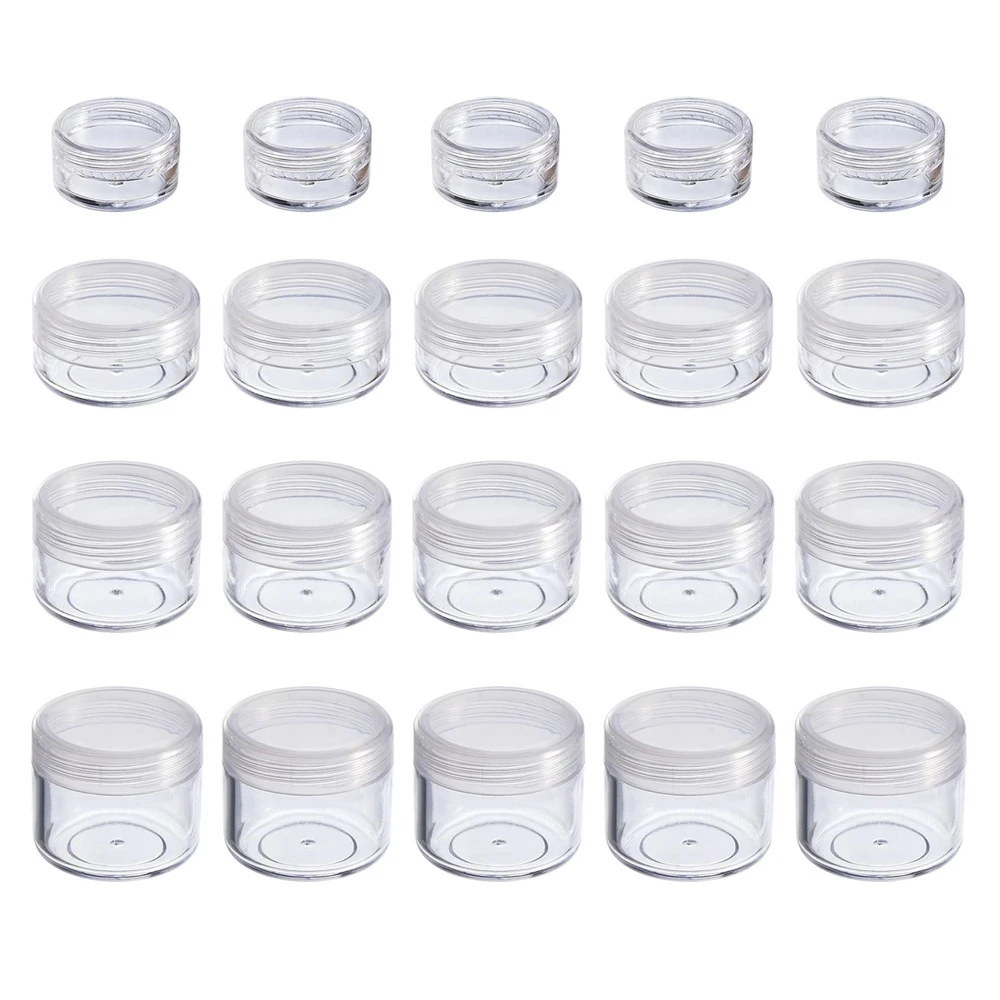 100Pcs Lip Balm Containers 2g/3g/5g/10g/15g/20g/30g Empty Plastic Cosmetic Makeup Pot Transparent Sample Bottles Eyeshadow Cream