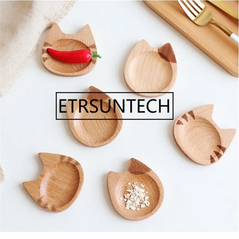 

50pcs Wood Small Seasoning Saucers Soy Sauce Dish Salad Saucer Bowl Cute Tableware Decoration Cooking Tools