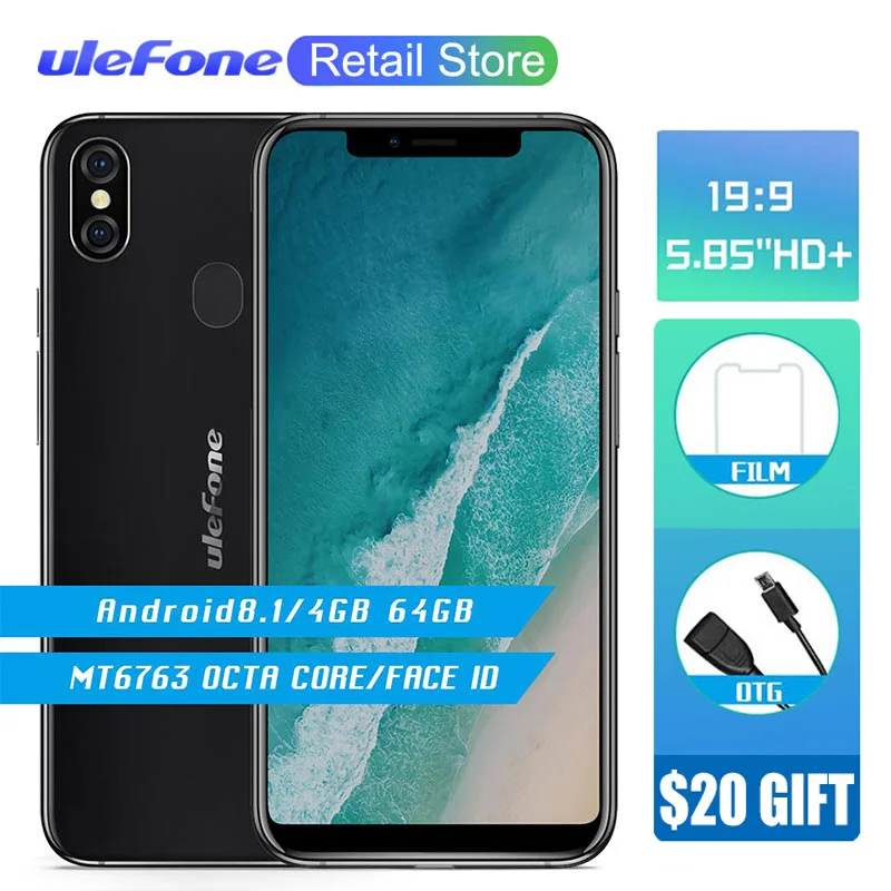 Ulefone X 5 85 &quotHD + смартфон MT6763 Восьмиядерный Android 8 1 ОЗУ 4 Гб ПЗУ 64 ГБ 16 МП двойная