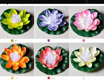 

AAA Quality Artificial Silk LED Floating Lotus Flower With Colorful Changed Light For Wedding Party Decorations