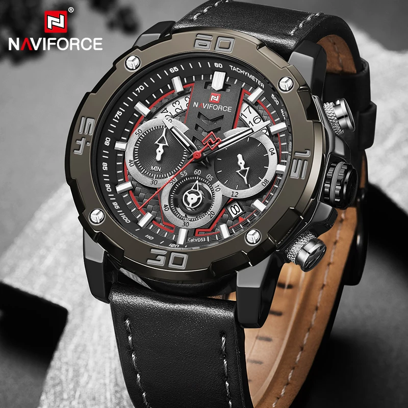 Топ люксовый бренд NAVIFORCE мужские часы Военные Спортивные кварцевые наручные часы мужские водонепроницаемые часы с хронографом Relogio Masculino