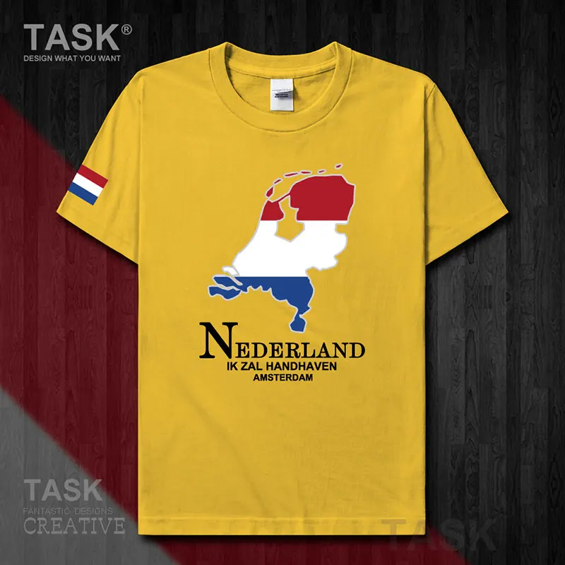 Nederland NLD Мужская футболка новинка хлопковые топы одежда с короткими рукавами