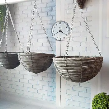 

Flower Pot Rattan Self Pot Hanging Baskets For Plants Plants Pots For Home Used With Fower/Green Plant