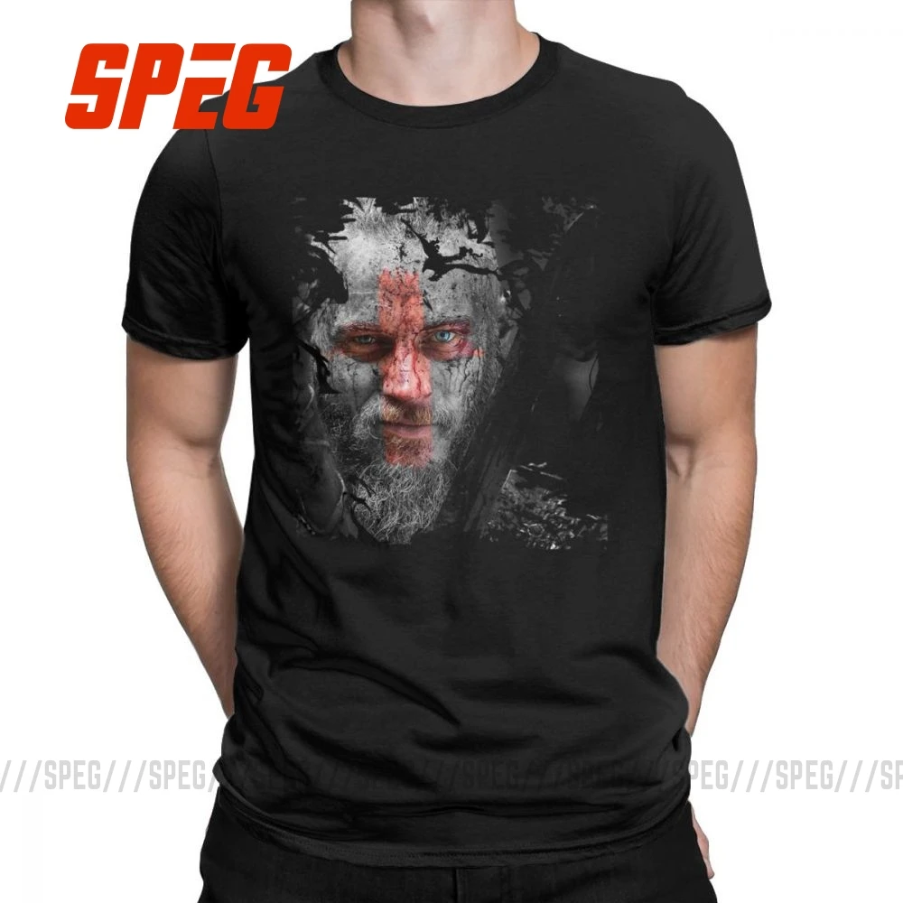 Мужская хлопковая футболка King Ragnar Valhalla с круглым вырезом коротким рукавом |