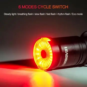 

New Smart Bicycle Rear Light General Bicycle Tail Light Start/Stop Braking Sensing LED Light Waterproof IPX6 USB Charging Ligh