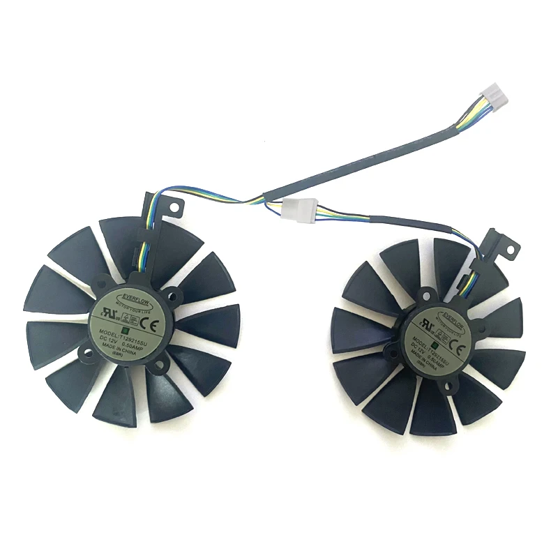 2 шт. Охлаждающие вентиляторы для видеокарты Everflow T129215SU PLD09210S12HH 87 мм | Компьютеры и