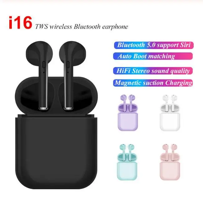 I16 Bluetooth 5 0 гарнитура наушники вкладыши Tws с Беспроводной hi fi звук бинауральные