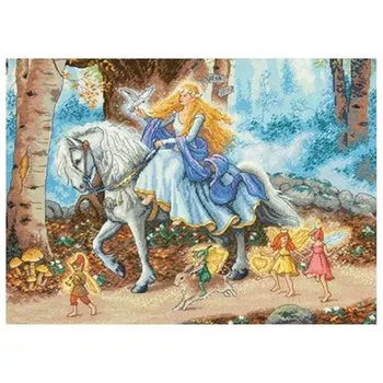 

Princess on horse patterns Counted Cross Stitch 11CT 14CT DIY Chinese Cross Stitch Kits Embroidery Needlework Sets