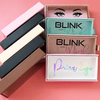 Wholesale Colorful Print Logo Magnetic Drawer Case Empty Box Mink False Eyelash Packaging Logo Glitter Paper Magnetic Box Makeup 1