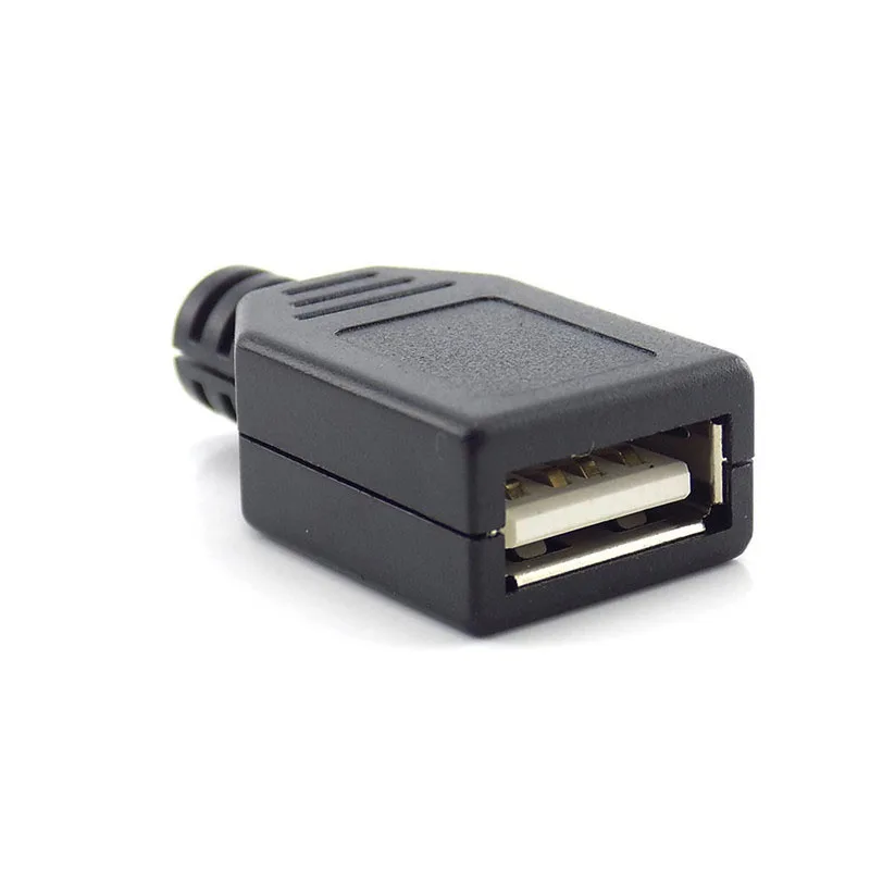 4 Pin USB 2,0 Тип Женский Разъем Черный Пластик крышкой припоя Тип Разъем DIY Кабель K15
