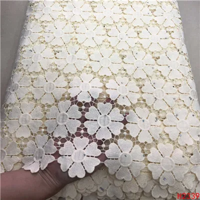 Tissu africain broderie coton нигерийский шнур кружевной ткани высокое качество Гипюр Вышивка Французская ткань кружево для вечернего платья - Цвет: As Picture