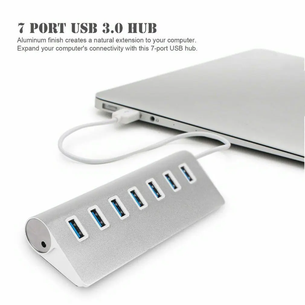 USB3.0 концентратор 7 портов 5 Гбит/с высокоскоростной usb-хаб разветвитель расширитель портативный конвертер адаптер для Macbook Air ноутбук ПК планшет