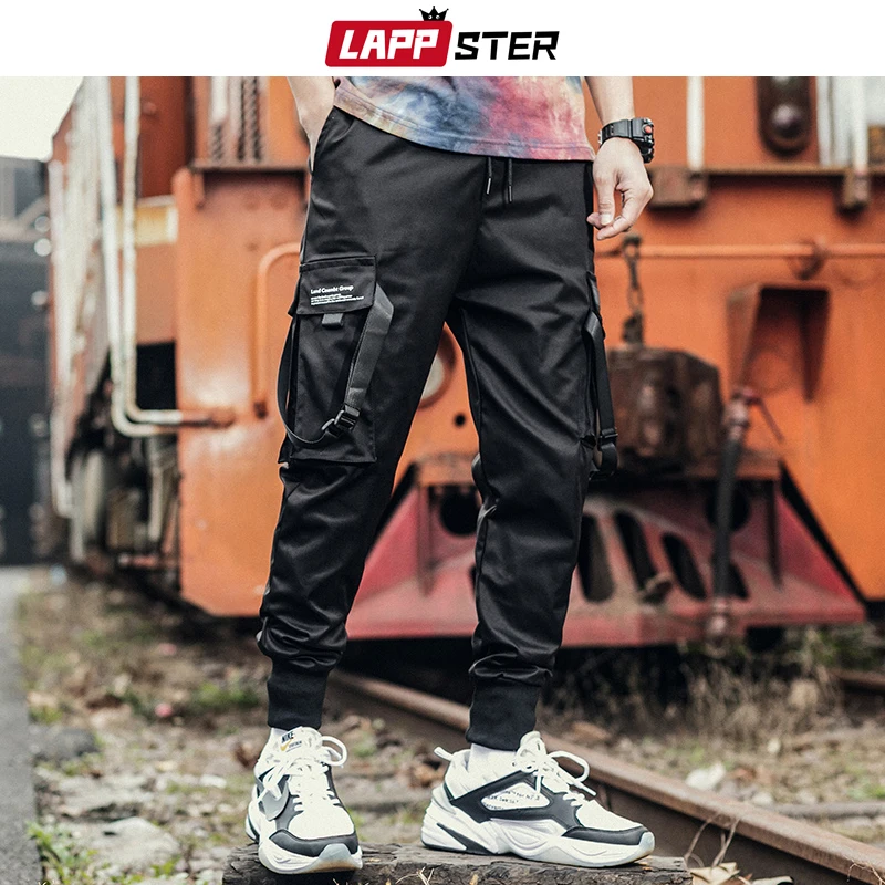 LAPPSTER мужские уличные брюки карго с лентами мужские комбинезоны в стиле хип-хоп камуфляжные спортивные брюки мужские камуфляжные штаны для бега