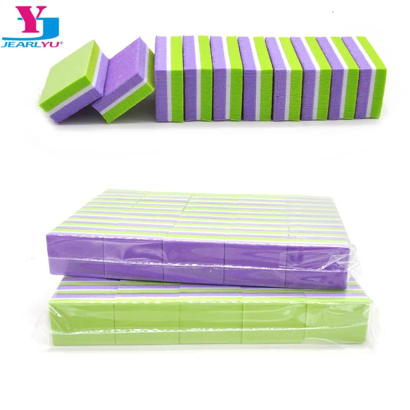 100Pcs Sanding Sponge Nail File Buffer Block Double-sided Disposable Professional Mini Manicure Vijlen New | Красота и здоровье