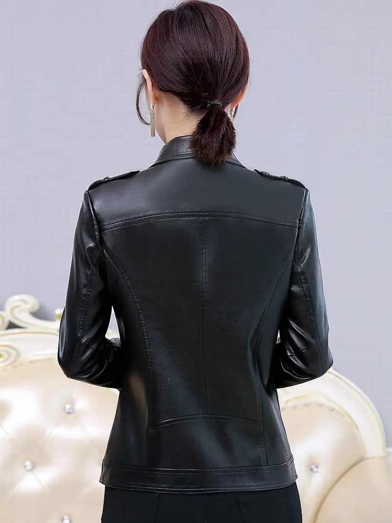 2020 Genuine Motocycl Leather Jacket Women Real