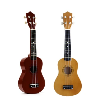 

2 Set 21 Inch Soprano Ukulele 4 Strings Hawaiian Guitar Uke + String + Pick for Beginners Kid Gift(Coffee & Mocha)