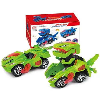 

Hot Sale Deformation Electronic Tyrannosaurus Dinosaur Toy Car Universal Wheel Change Robot Car With Light Sound Children Gift