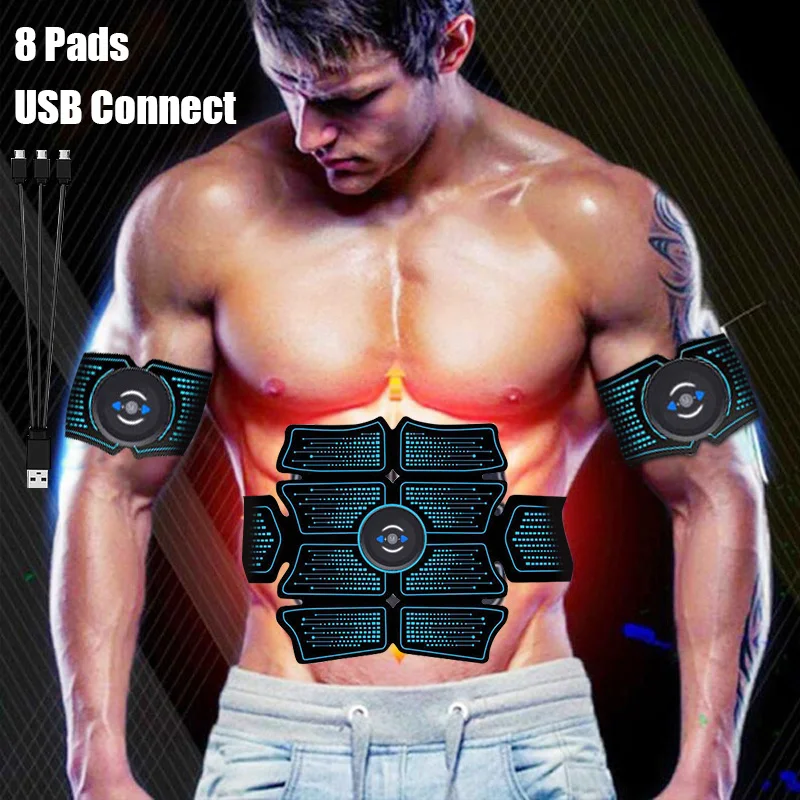 

EMS Abs стимулятор мышц живота тренажер USB подключение фитнес-оборудование тренажер для мышц электростимулятор тонера для упражнений