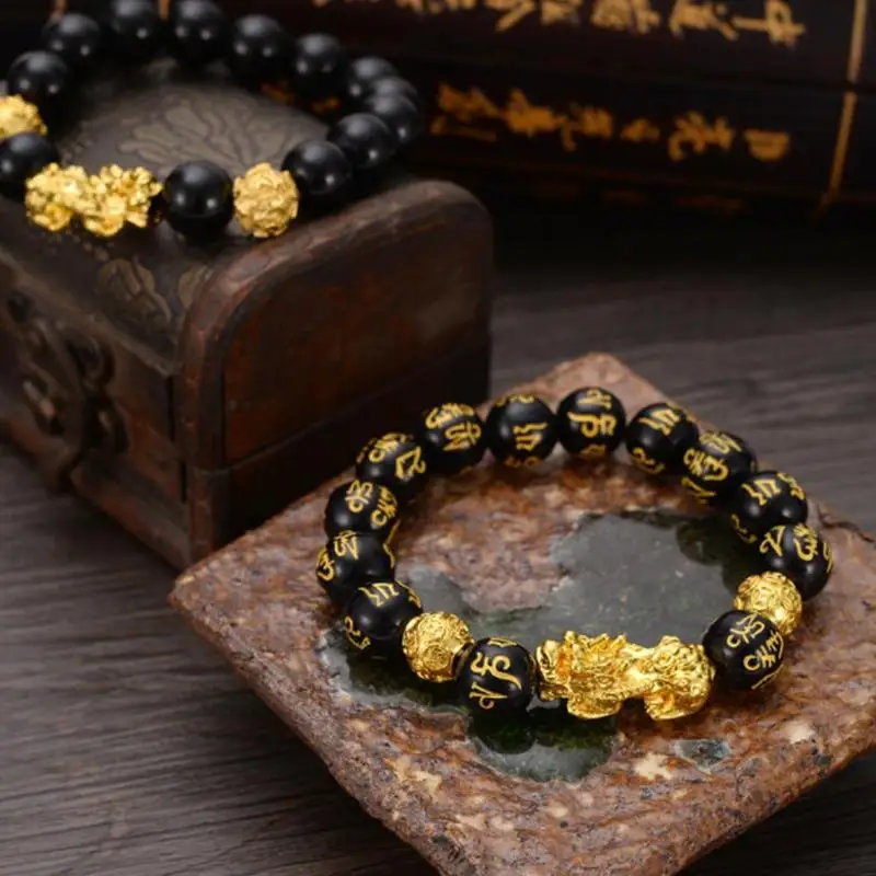 6 слов китайский браслет Lucky Enegry God Beast Pixiu ювелирный подарок золотой цвет смелые