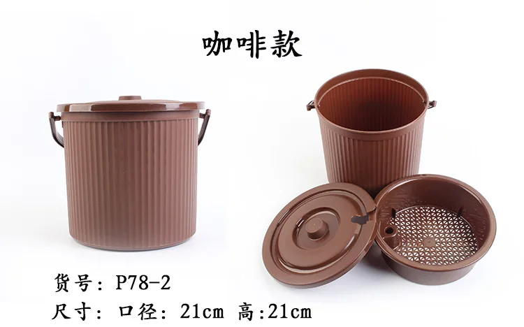 Manufacturers Direct Selling tao ci Eight Plastic Tea Leaf Bucket Tea Barrel Drain Bucket for Home& Office Use fei shui tong Te