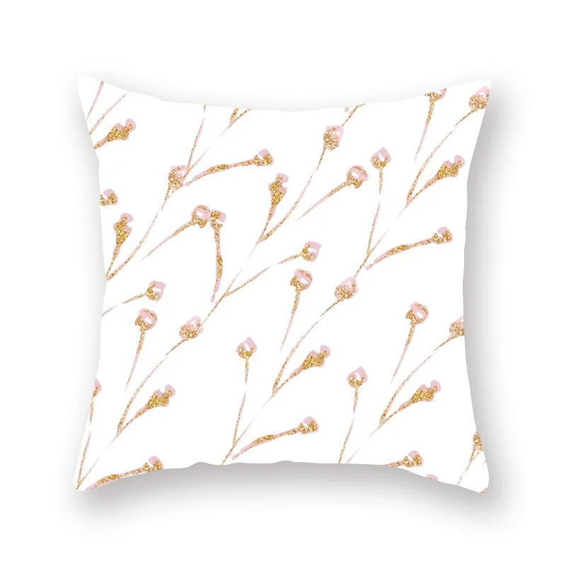 Полиэфирное волокно розовое золото Геометрическая наволочка диванная подушка домашний декоративный чехол на подушки
