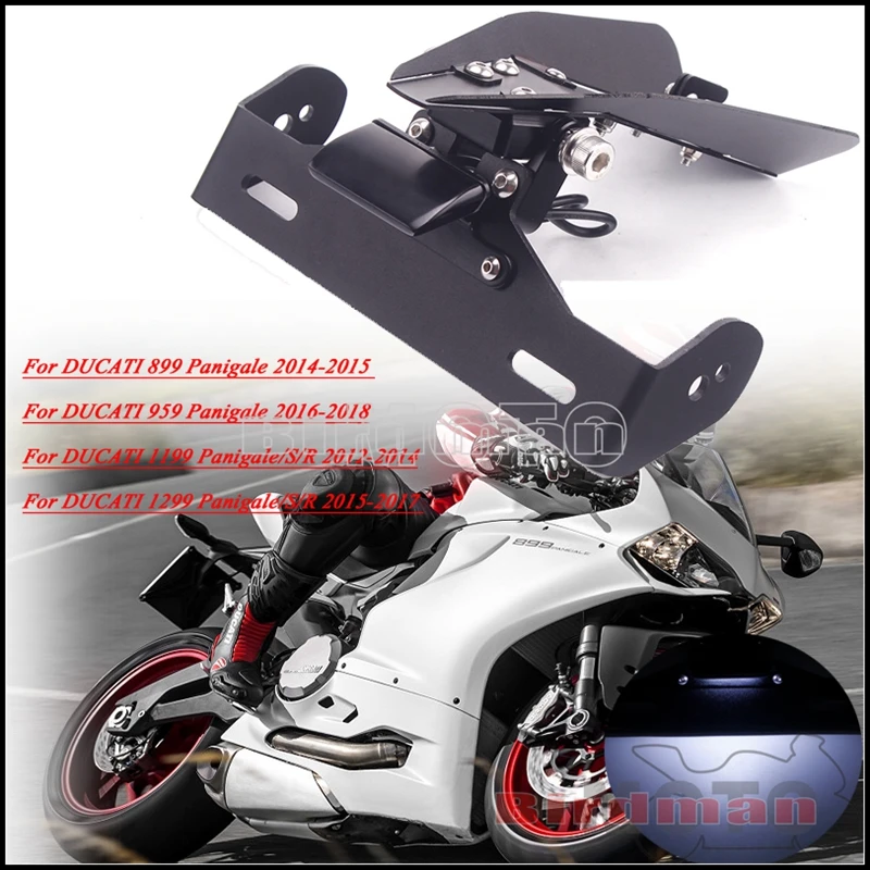 Staffa Di Registrazione Moto Portatarga Coda Eliminatore Ordinato Con Led Per Ducati 899 959 1199 1299 Panigale S/R 12-18