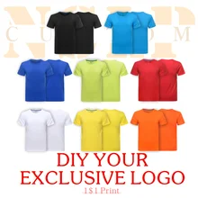 100% Cotton Short Sleeve T-shirt Summer Men's Solid Color Versatile Comfortable Top Custom Printed Embroidery LOGO NSLP