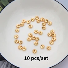  10 Pcs/set 14k Golden Balls Bracelet Snowflake Spacer DIY Bracelet Spacer/4mm/5mm/6mm Homemade Bracelet Spacer Beads Gasket 