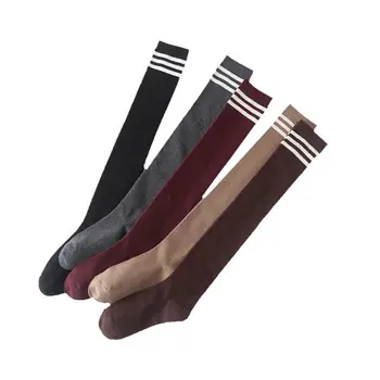 

Long tube women's socks spring and autumn cotton over the knee socks Japanese cute Korean street ins trendy black stockings