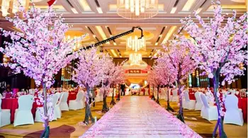 

160Pcs Artificial Cherry Spring Plum Peach Blossom Branch Silk Flower Tree For Wedding Party Decoration white red yellow pink