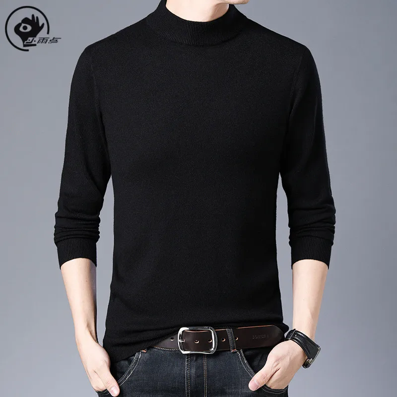 

Little Rain Brand Sweater Men Clothing 2020 Autumn Winter Casual Pull Homme Soft Warm Pullover Solid Kintwear Turtleneck Men