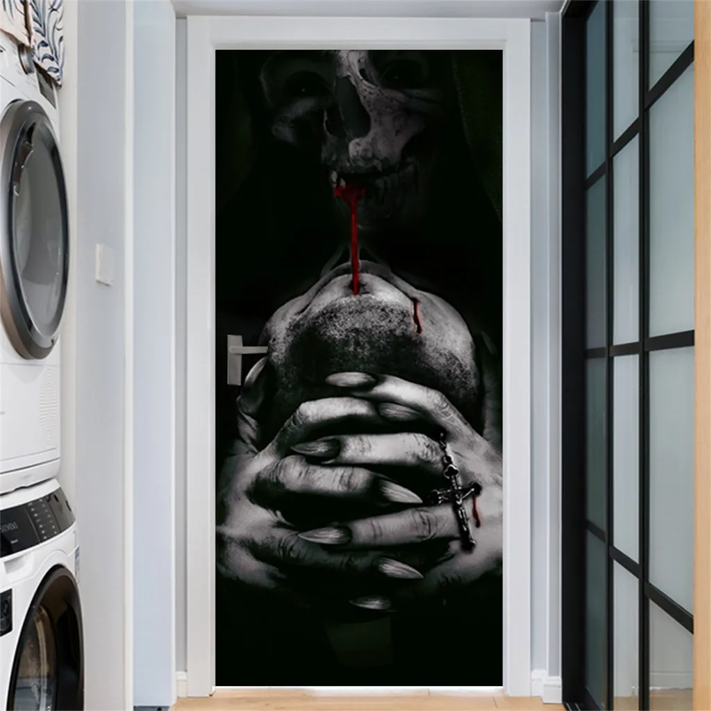 Halloween Creative Funny Door Stickers Glass Window Stickers Poster Door Stickers Halloween Decoration Props New#T2