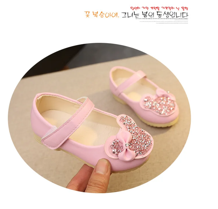Spring Autumn Girls Princess Shoes Children Sequins Dance Shoes Baby Toddler Kids Peas Soft-soled Leather Show Shoes