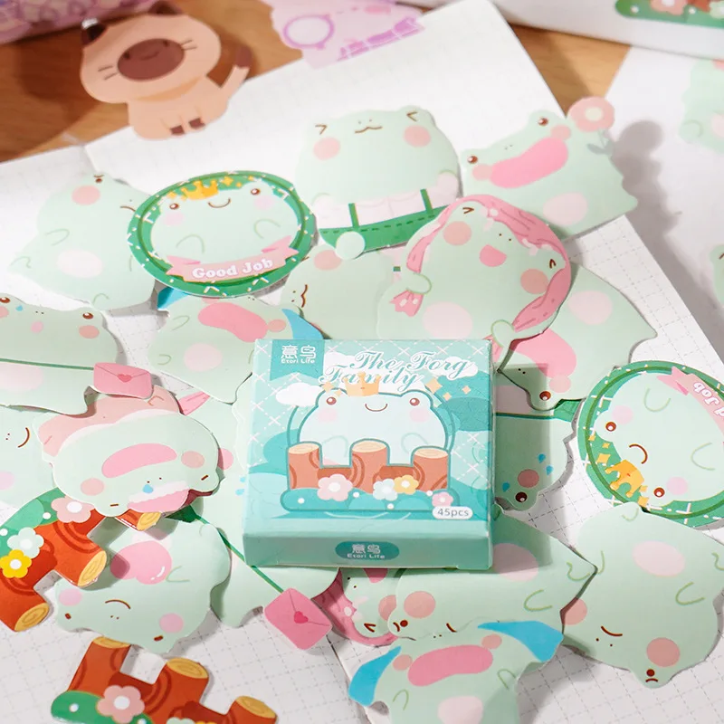 45 шт./корт. Kawaii Little Frogs ручной дневник для счетов декоративные уплотнительные