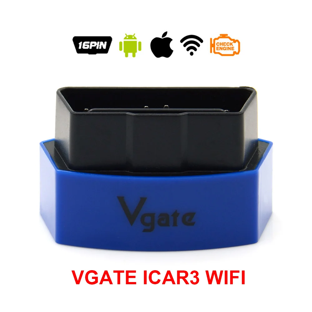 Лучший Vgate iCar3 ELM327 wifi iCar 3 OBDII ELM327 Bluetooth Vgate Диагностический интерфейс OBD для iOS/Android/PC - Цвет: Синий