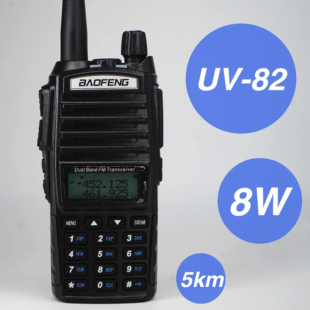 

100% Original BAOFENG UV-82 Walkie Talkie Dual Band VHF UHF Two Way Radio uv82 Antenna for Mobile Car Radios Hunting Station