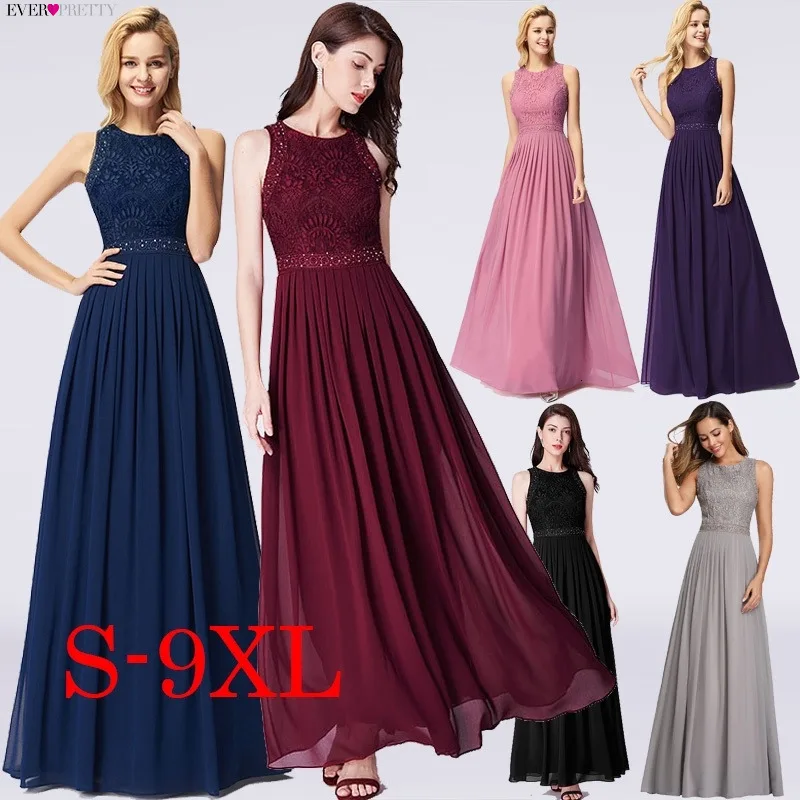 Günstig Lange Abendkleider 2020 Immer Ziemlich Elegant Perlen EINE Linie Plissee Chiffon Spitze Formales Kleid Party Kleid EP07391 robe de soiree