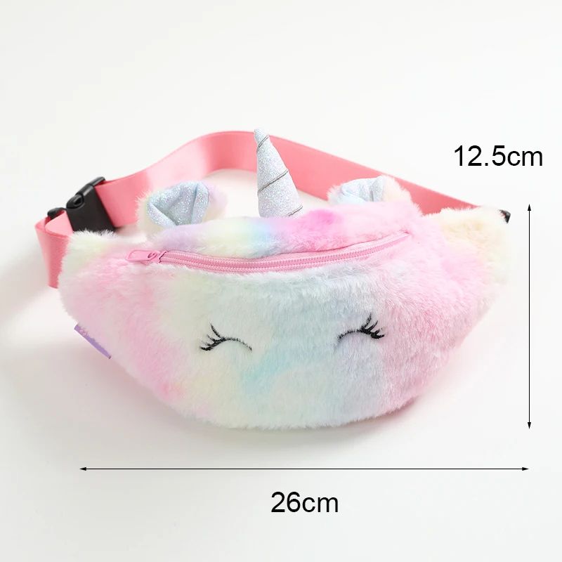 Fanny Women Plush Waist Bag Unicorn Chest Bags Cute Travel Belt Shoulder Bag For Teenager Girls Waist Bag