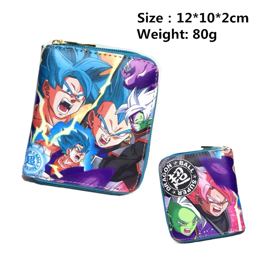 Аниме Dragon Ball Z Супер кожаный кошелек Goku Vegeta короткий Pu для мальчиков и девочек на молнии Держатель для карт женский мини маленький кошелек для монет сумочка