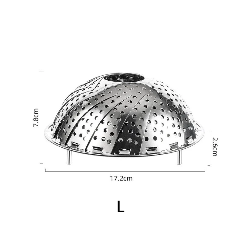 Пароварка из нержавеющей стали, складной Пароварка для овощей, горшок, кухонная посуда, посуда, Паровая, для приготовления пищи, Dim Sum, корзина для фруктов, Новинка - Цвет: L